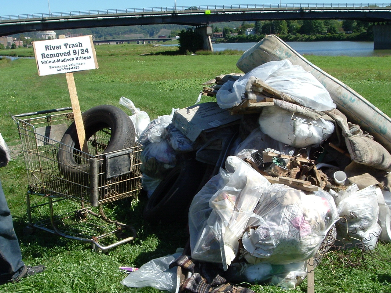 Pile of Trash Collected from River